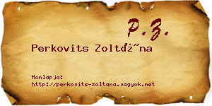 Perkovits Zoltána névjegykártya